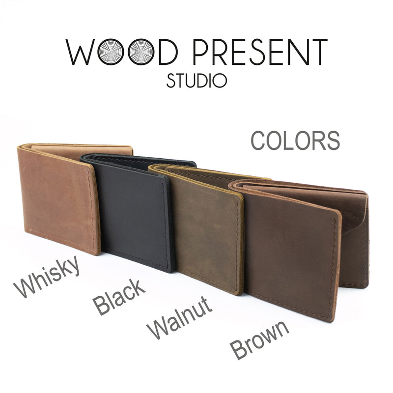 Personalized Mens Bifold Leather Wallet