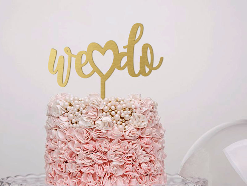 We Do Cake Topper - Rustic Wedding Cake Topper