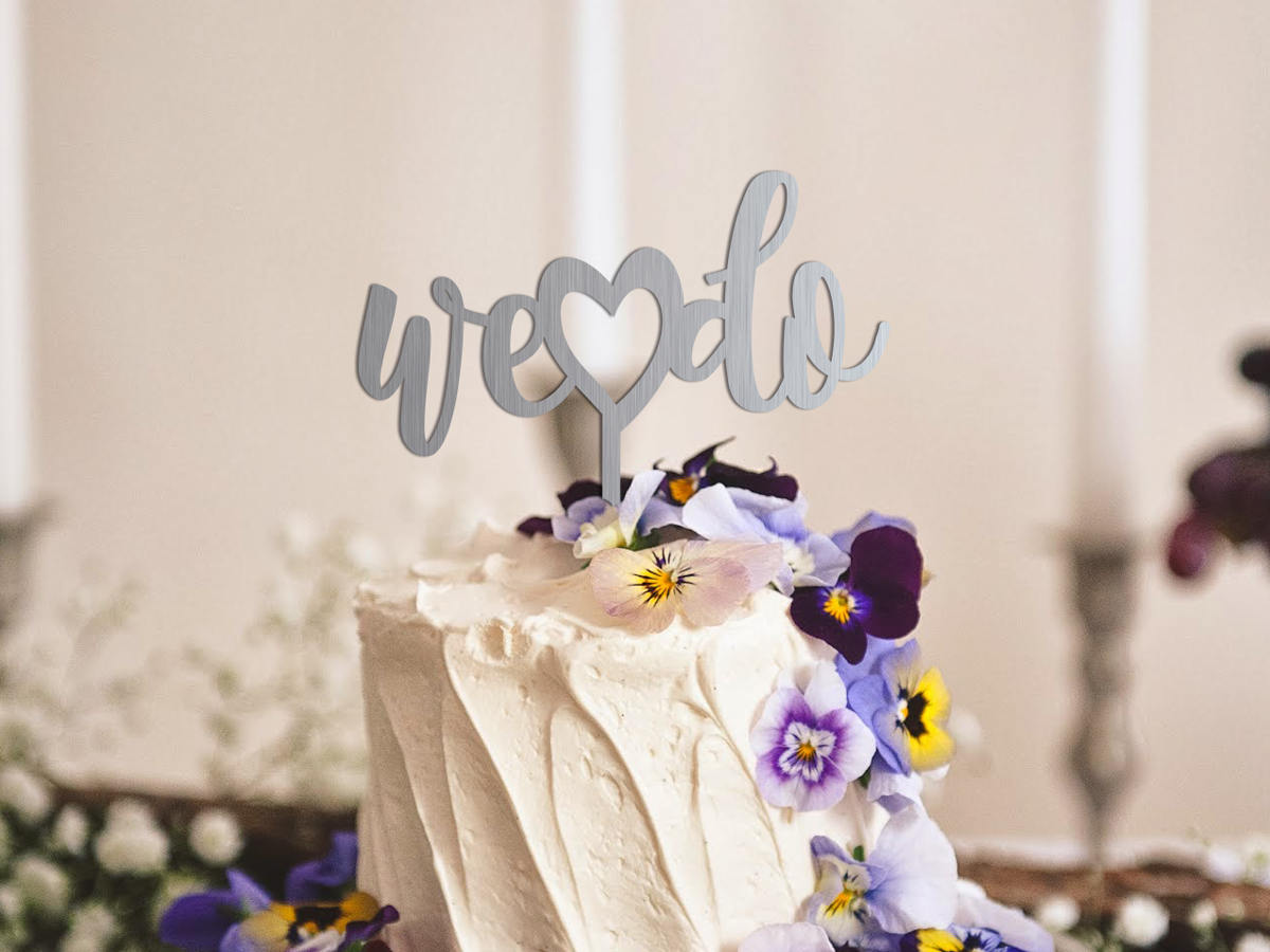 We Do Cake Topper - Rustic Wedding Cake Topper