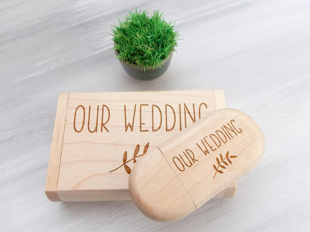 Wedding USB Flash Drive Photo Keepsake Wedding Photography USB Wedding Anniversary Gift Wood USB 64 Gb Bridesmaid Gift Rustic Wedding Favor