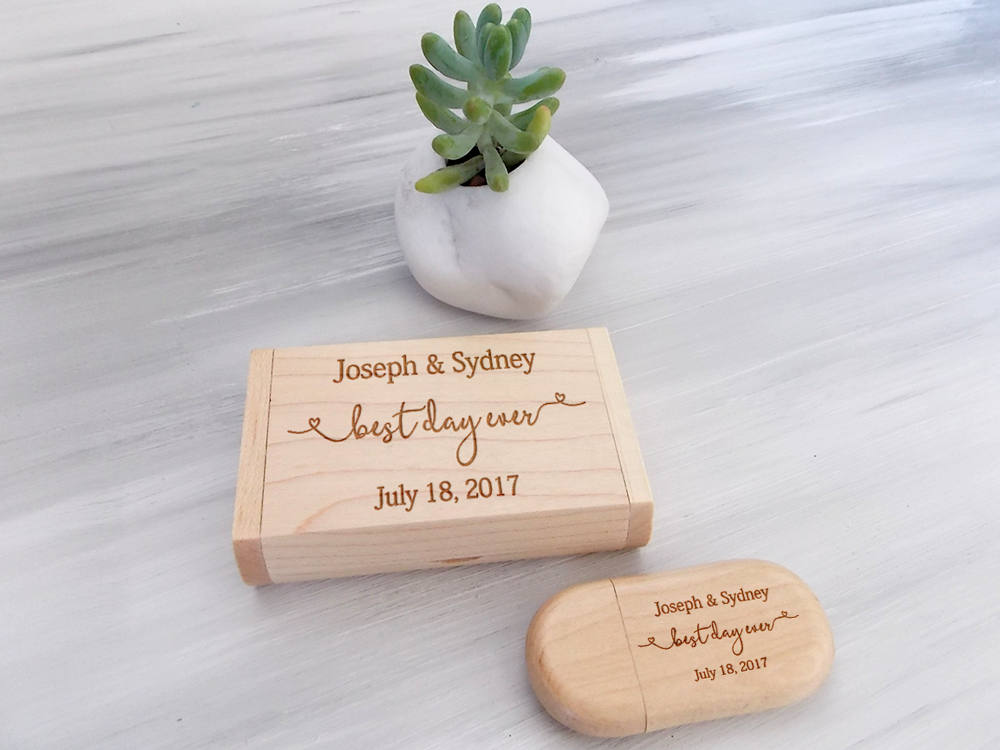 Custom Flash Drive Wedding Keepsake Wood USB 16GB USB Bridesmaid Gift Personalized USB Flash Drive Wedding Gift Memory Stick Wedding Photo