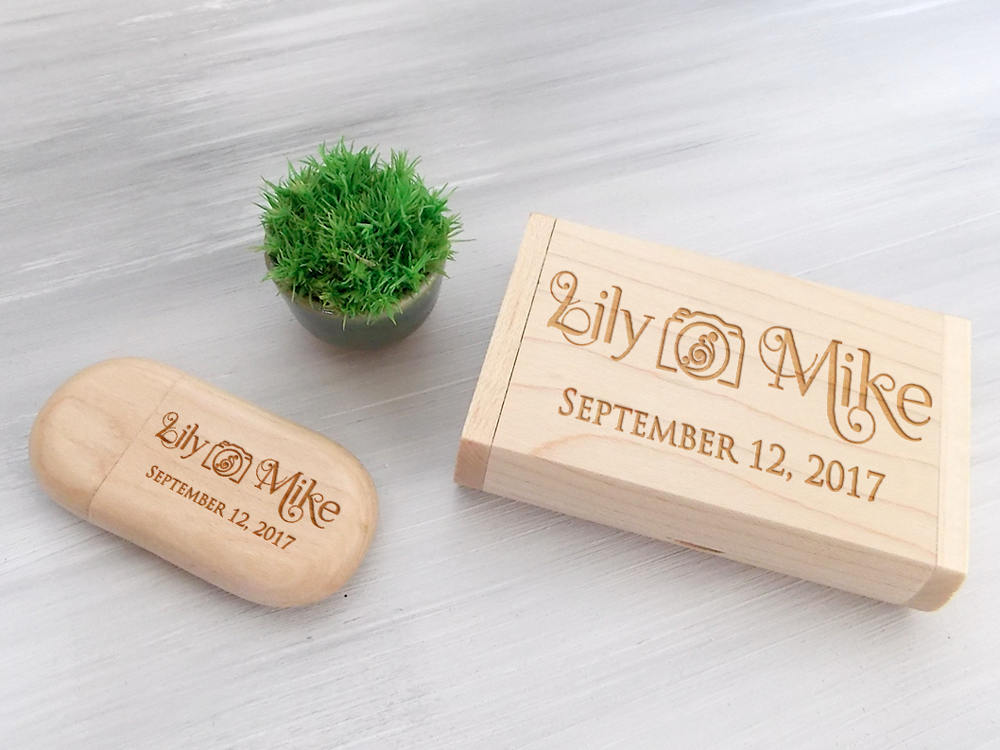 Wood USB, Wedding Keepsake, 32GB USB, Custom USB, Bridesmaid Gift, Personalized Flash Drive, Wedding Gift, Engraved Gift Wedding Photography