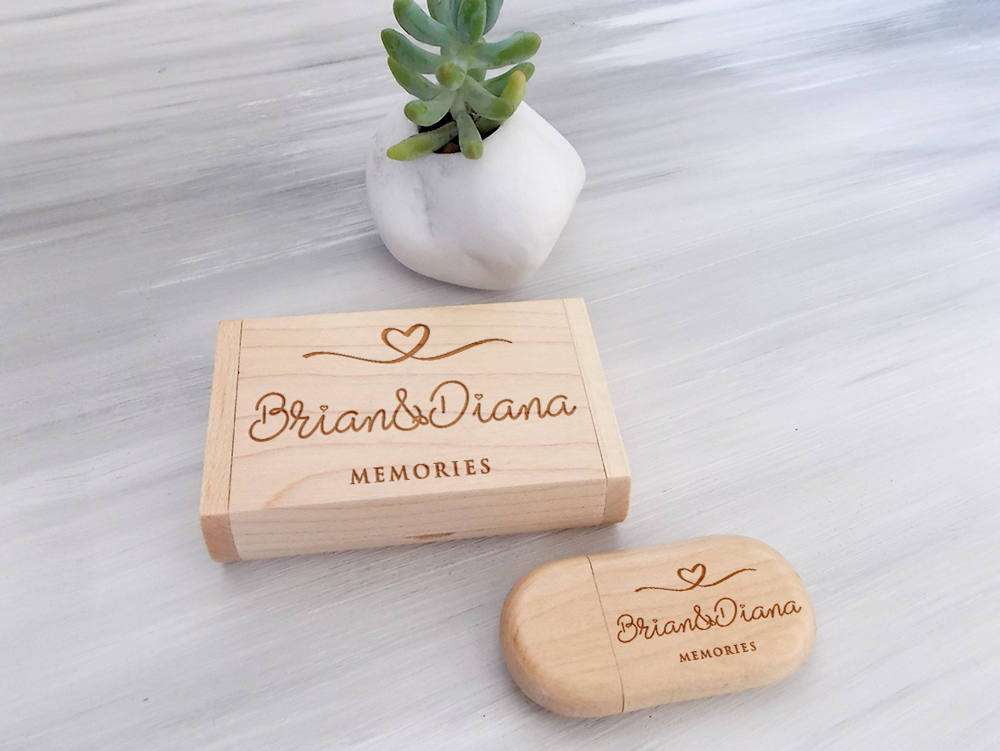 16-64GB USB Flash Drive Bridesmaid Gift Personalized USB Flash Drive Custom Wedding Gift Wood USB Wedding Keepsake Engraved Wedding Gifts