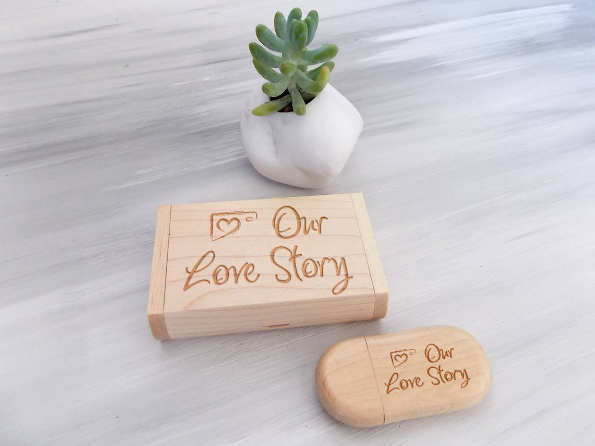 Wedding USB Flash Drive Photo Keepsake Wedding Photography USB Wedding Anniversary Gift Wood USB 64 Gb Bridesmaid Gift Rustic Wedding Favor