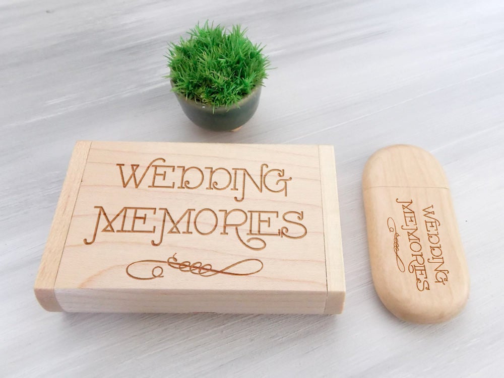 Wedding USB Flash Drive Photo Keepsake Wedding Photography USB Wedding Anniversary Gift Wood USB 64 Gb Bridesmaid Gift Rustic Wedding Favor