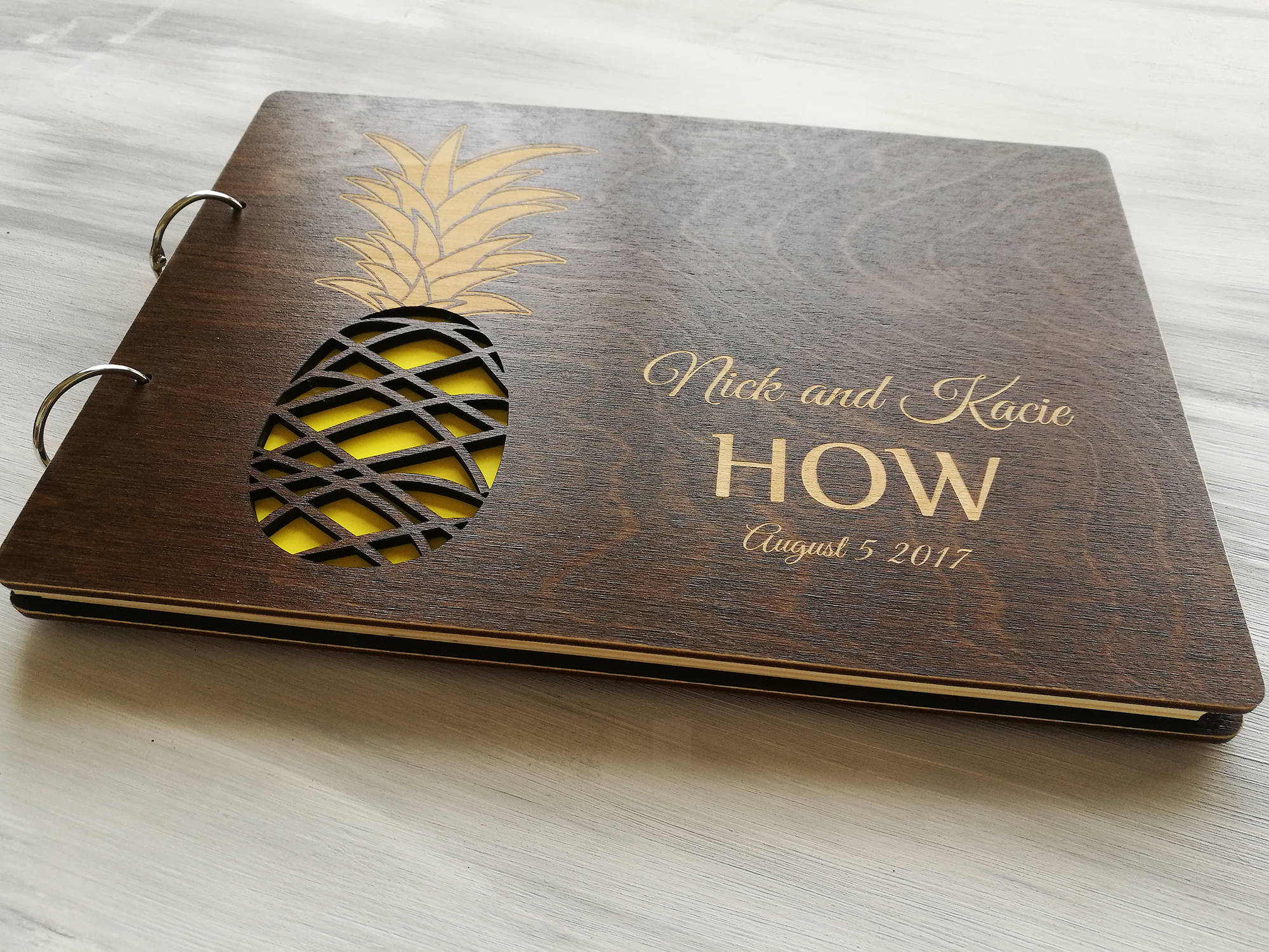 Pineapple Wedding Guest Book - Hawaii Wedding Guestbook