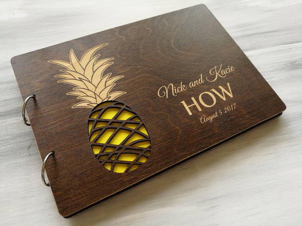Pineapple Wedding Guest Book - Hawaii Wedding Guestbook