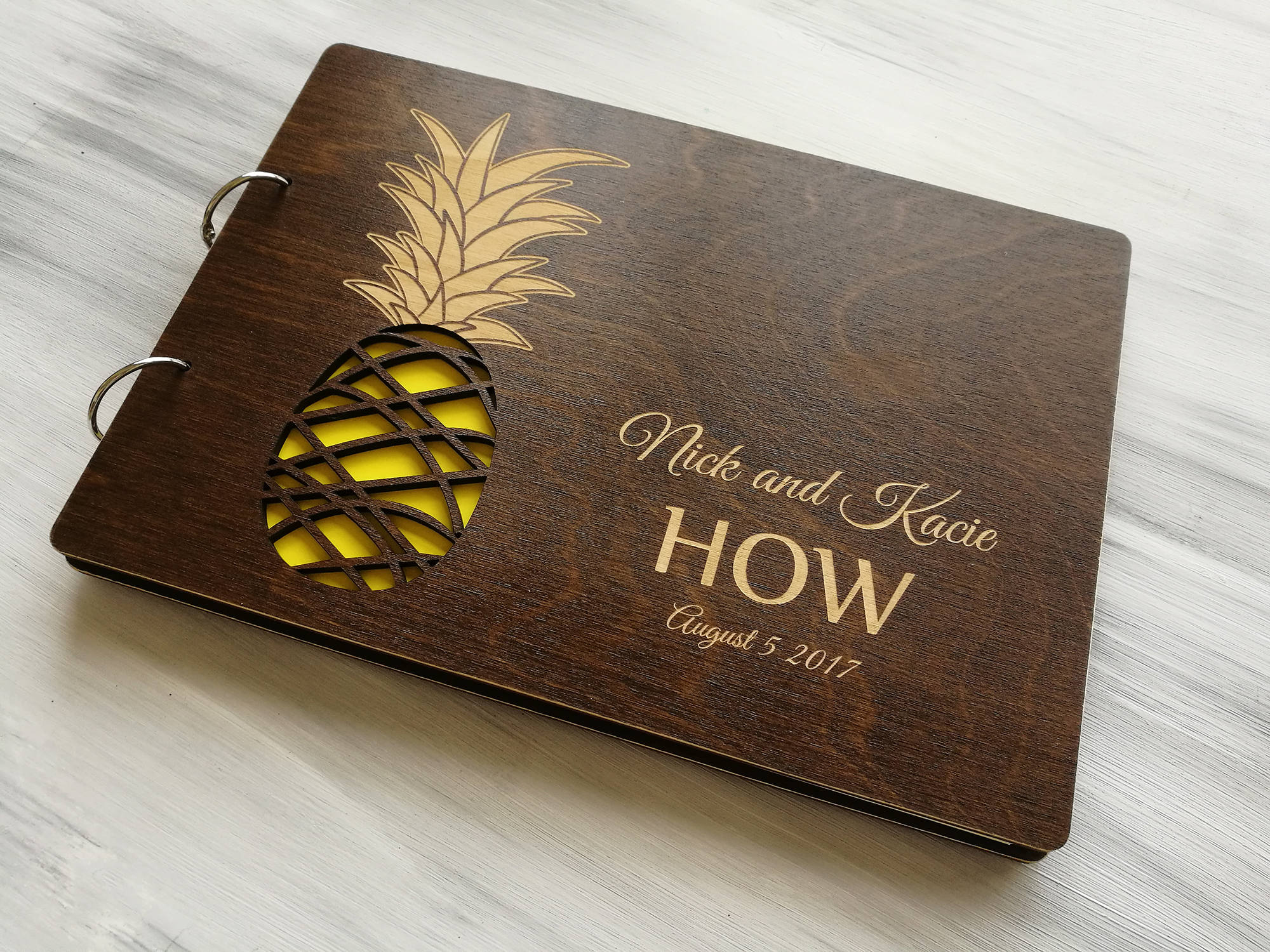 Pineapple Wedding Guest Book - Hawaii Wedding Guestbook