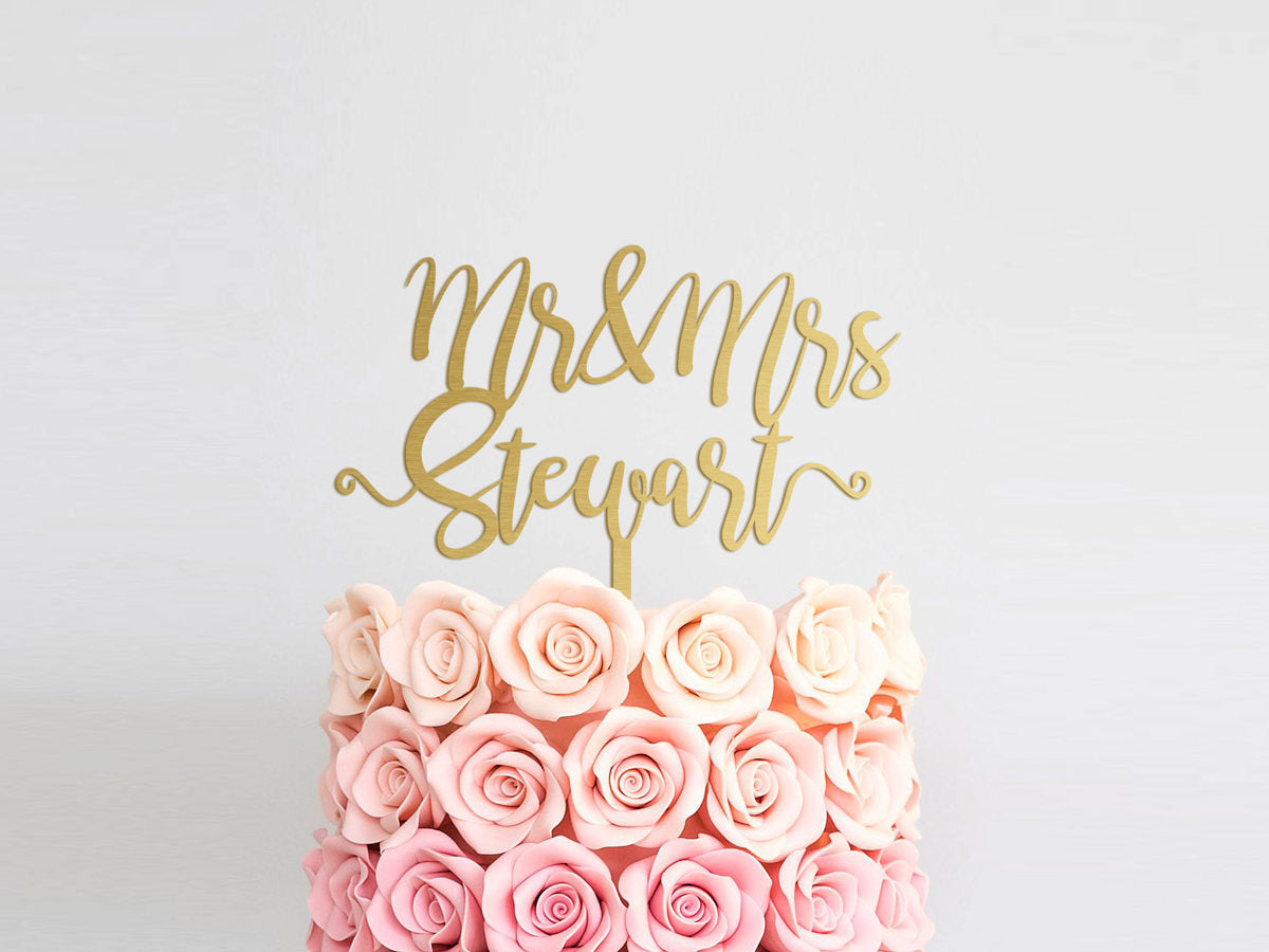 Personalized Wedding Cake Topper - Bridal Shower Gift