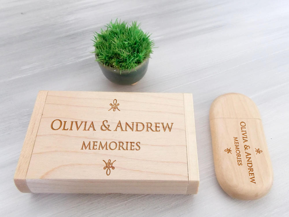 Wooden USB Box 32 Gb 64 Gb USB Wedding Flash Drive Personalized Wedding Gift Wooden USB Wedding Memory Engraved Gift Wedding Gift for Couple