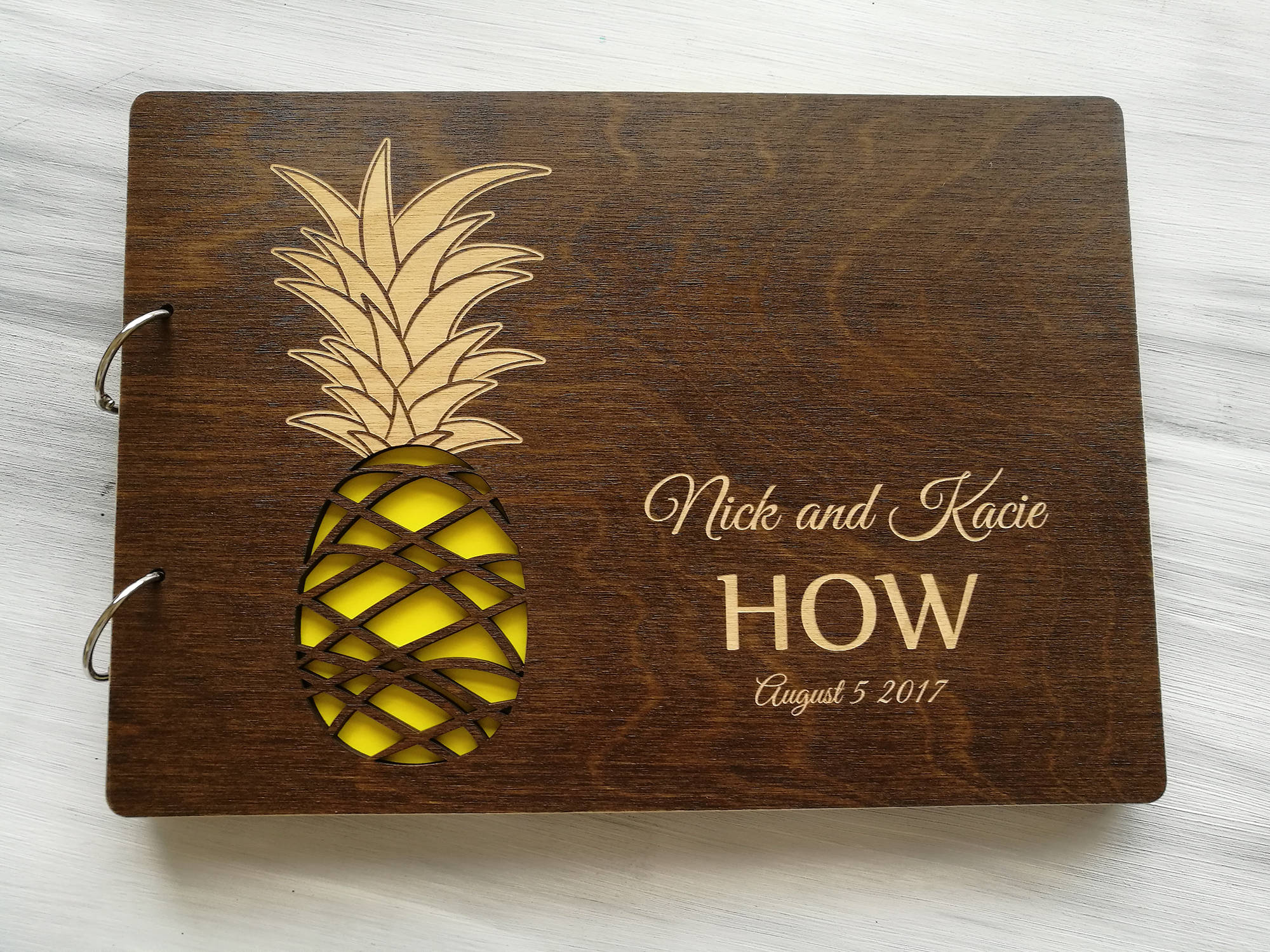 Pineapple Wedding Guest Book - Hawaii Wedding Guestbook