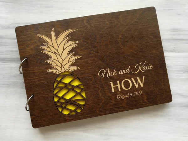 Pineapple Wedding Guest Book - Hawaii Wedding Guestbook