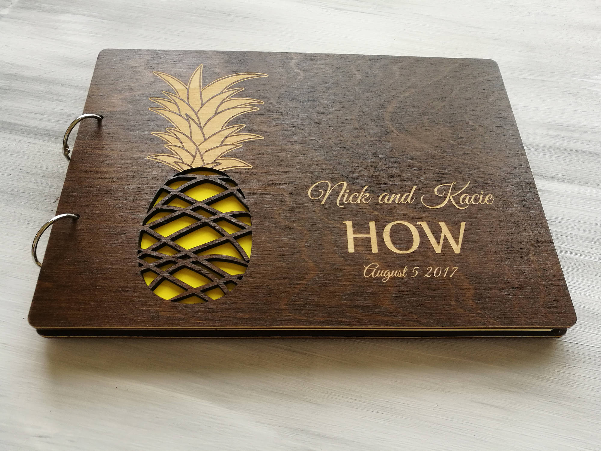 Pineapple Wedding Guest Book - Hawaii Wedding Guestbook