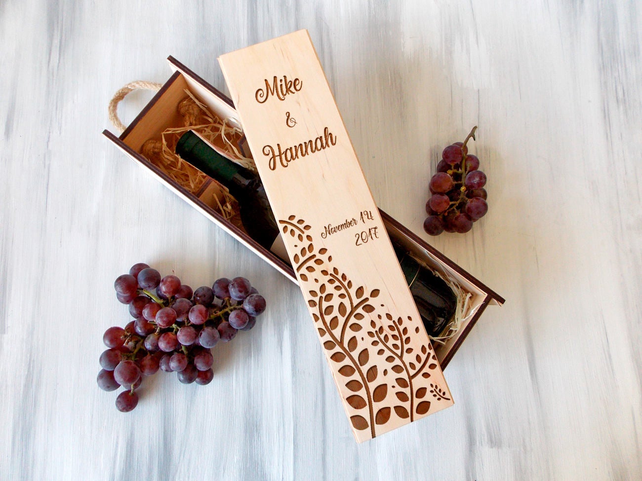 Personalized Wine Box - Rustic Wedding Gift