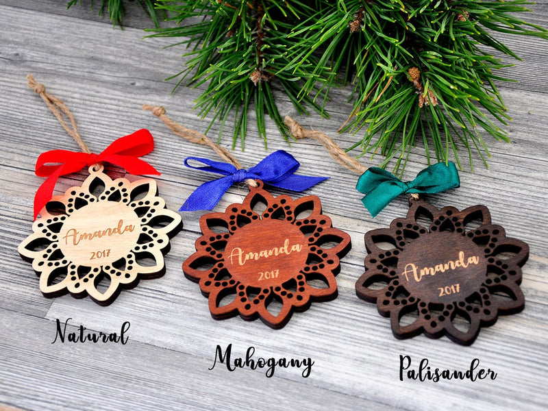 Custom Snowflake Christmas Ornament in Gift Box