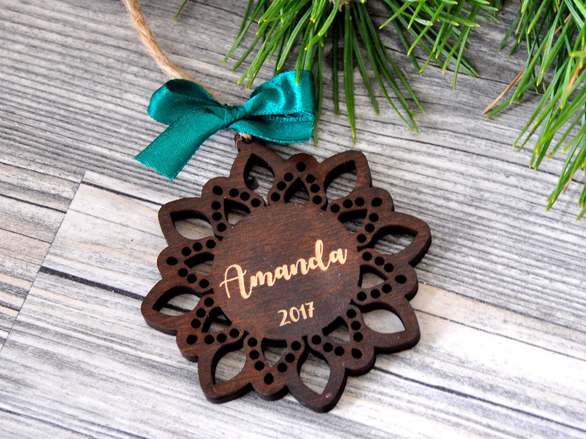 Custom Snowflake Christmas Ornament in Gift Box