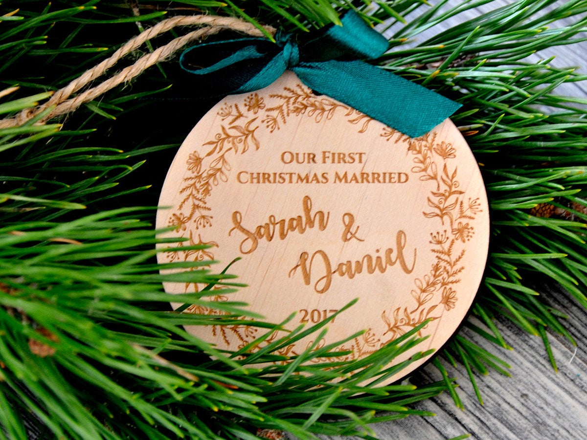 Our First Christmas Married Ornament - Couple Christmas Gifts