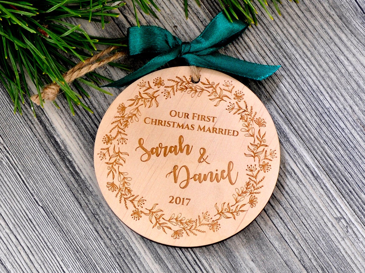 Our First Christmas Married Ornament - Couple Christmas Gifts