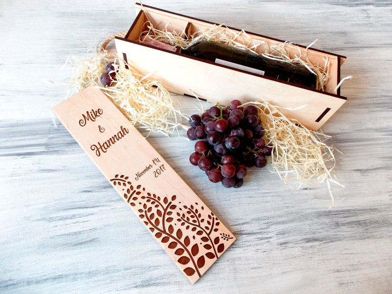 Personalized Wine Box - Rustic Wedding Gift