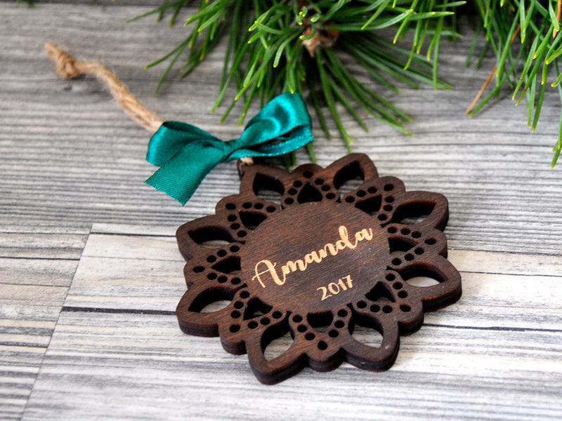 Custom Snowflake Christmas Ornament in Gift Box