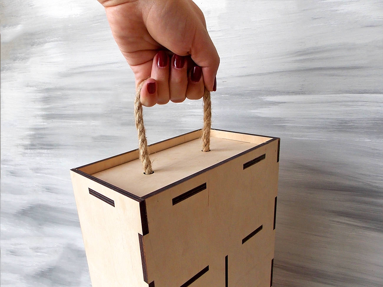 Double Wine Box with Color Design - Wedding Gifts for Mr and Mrs