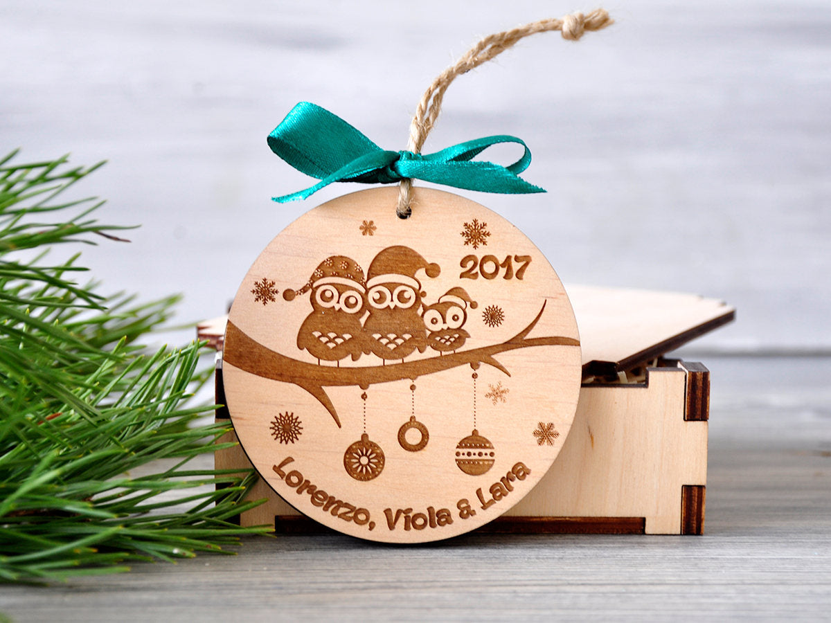 Our First Christmas as a Family of Three - Personalized  Christmas Ornament