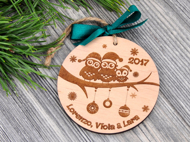 Our First Christmas as a Family of Three - Personalized  Christmas Ornament