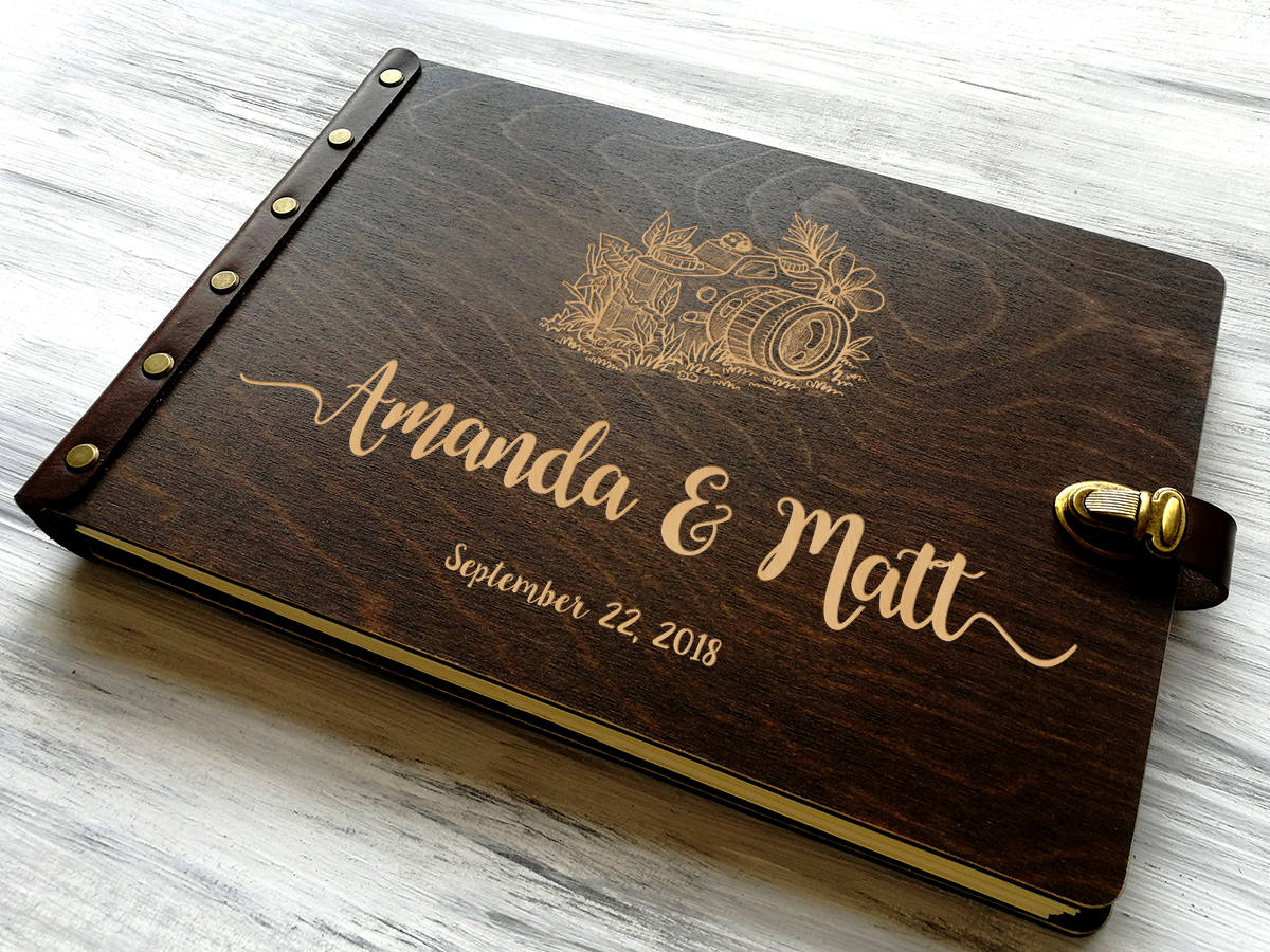 Personalized Travel Photo Album - Wood Travel Gift Ideas