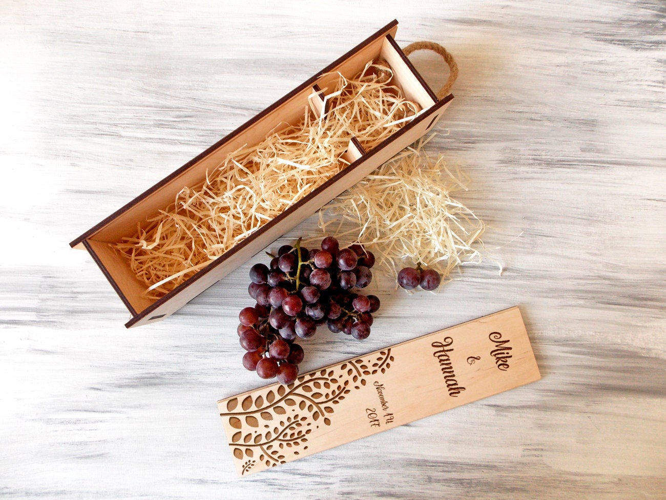 Personalized Wine Box - Rustic Wedding Gift