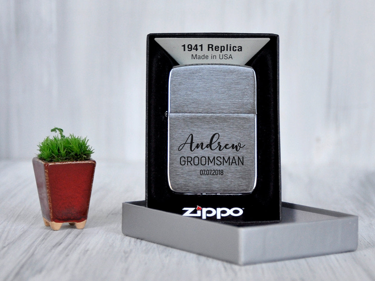 Groomsman Lighter Zippo - Wedding Gifts for Him