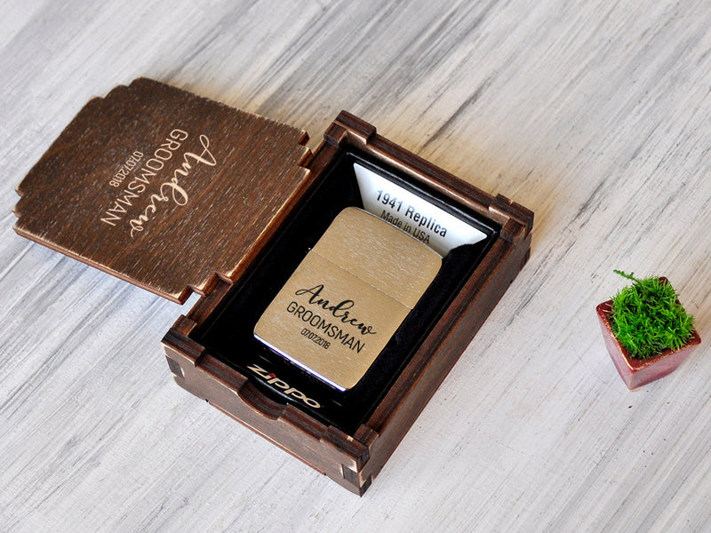 Personalized Zippo Lighter- Engraved Gold Lighter