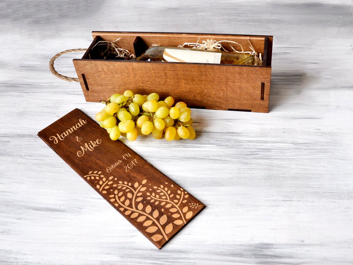 Personalized Wine Box - Rustic Wedding Gift