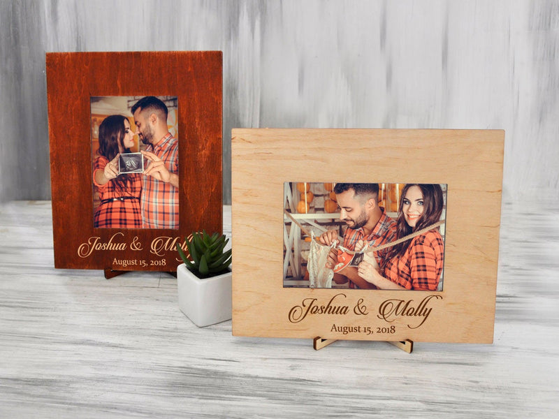 Rustic Wood Frame - Personalized Gift for New Family