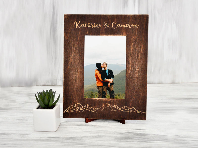 Custom Picture Frame with Mountains - Anniversary Gift