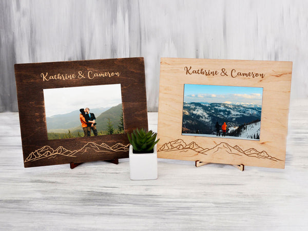 Custom Picture Frame with Mountains - Anniversary Gift