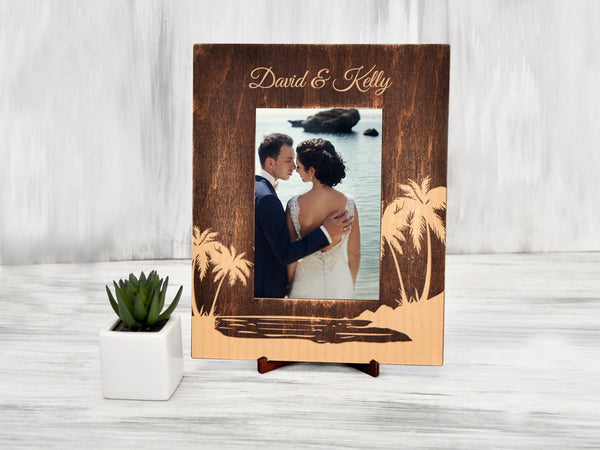 Tropical Wedding Photo Frame - Destination Wedding Gift