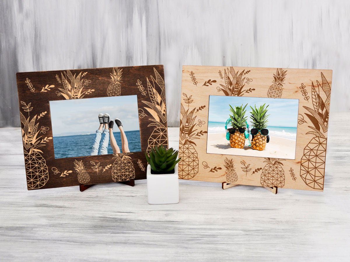 Pineapple Picture Frame - Tropical Wood Photo Frame