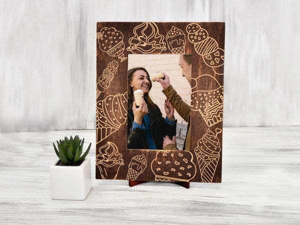 Engraved Photo Frame with Ice Cream - Best Friend Gift