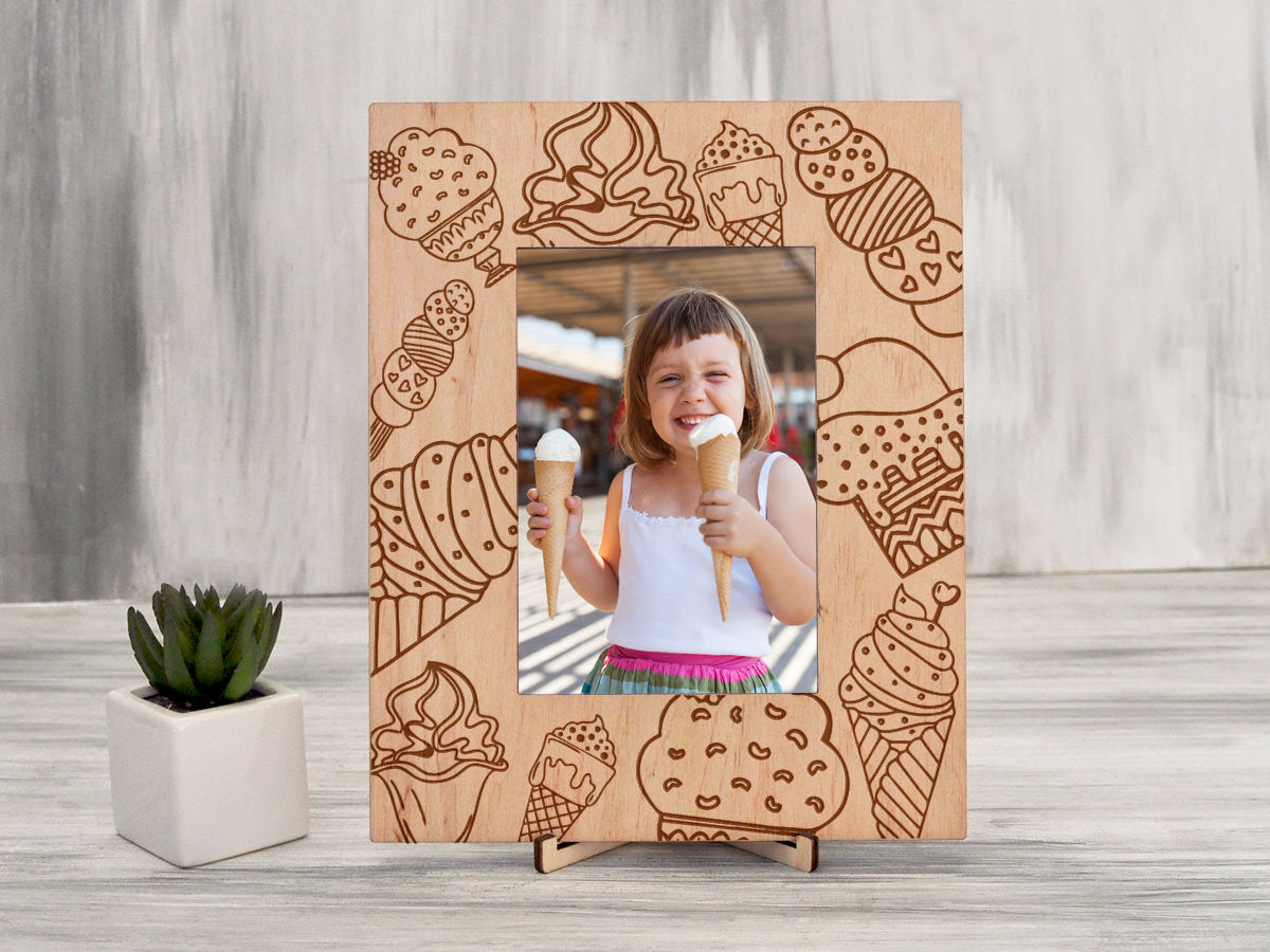 Engraved Photo Frame with Ice Cream - Best Friend Gift