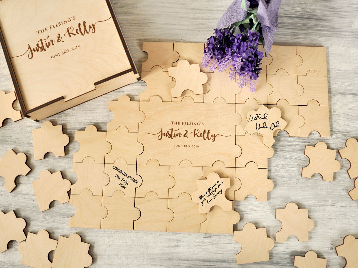 Puzzle Wedding Guest Book - Custom Alternative Guestbook ...