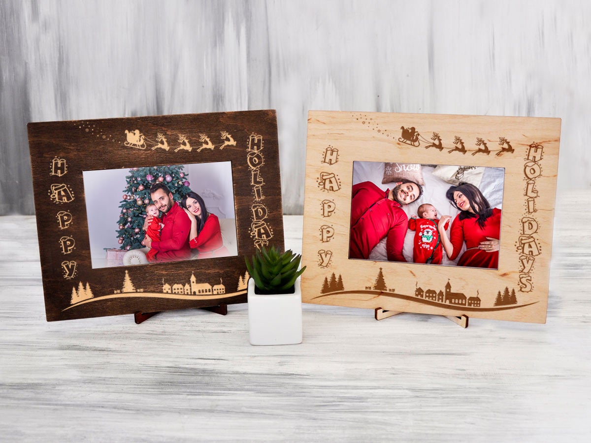 Christmas Picture Frame Happy Holidays - Christmas Gift for Parents