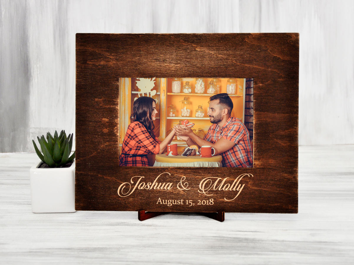 Rustic Wood Frame - Personalized Gift for New Family