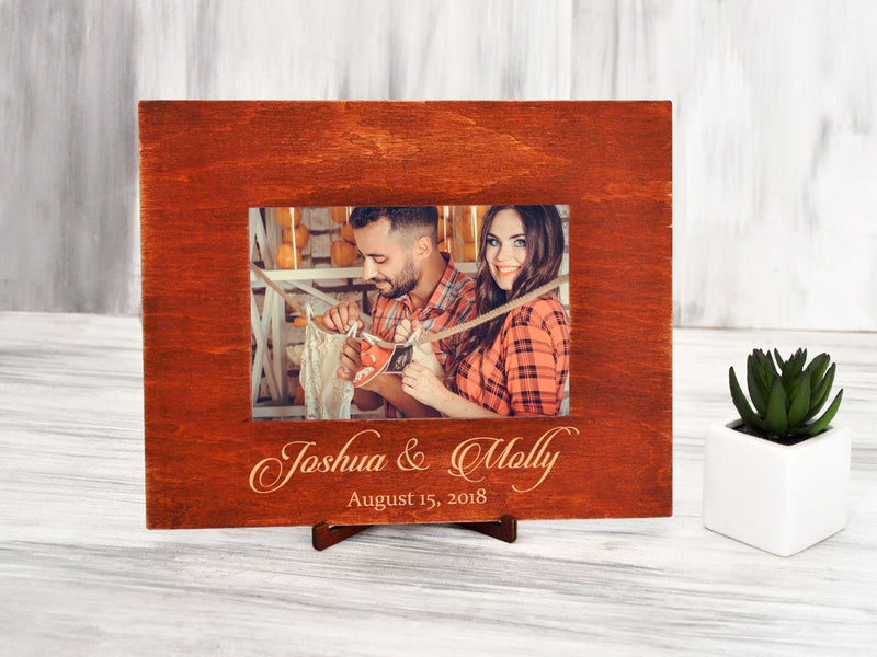 Rustic Wood Frame - Personalized Gift for New Family