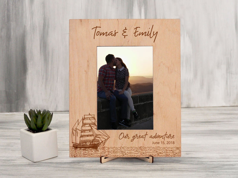 Sea Travels Photo Frame - Destination Wedding Gift for Couple