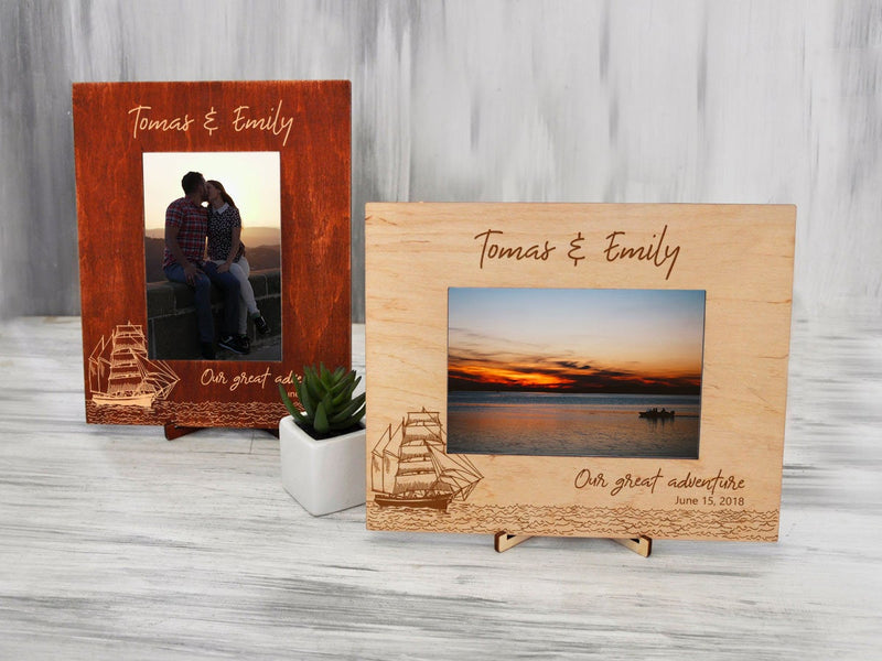 Sea Travels Photo Frame - Destination Wedding Gift for Couple