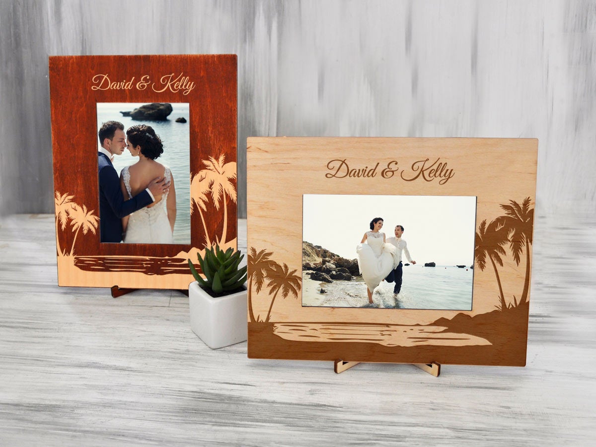 Tropical Wedding Photo Frame - Destination Wedding Gift