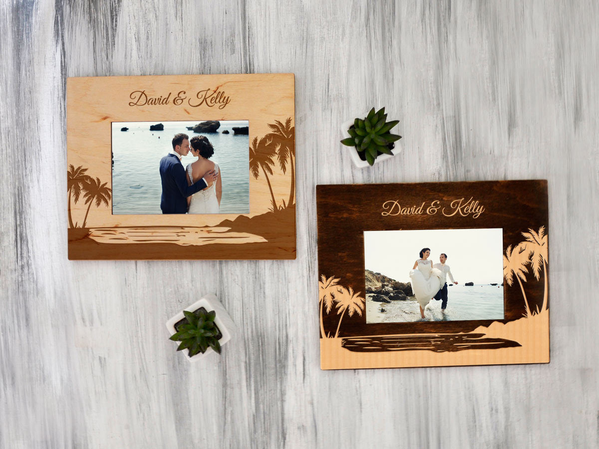 Tropical Wedding Photo Frame - Destination Wedding Gift