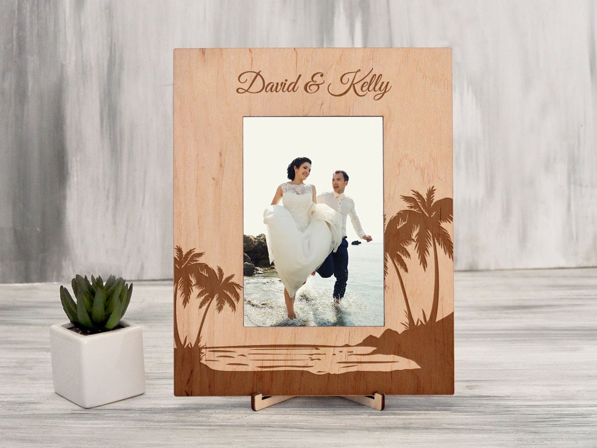 Tropical Wedding Photo Frame - Destination Wedding Gift