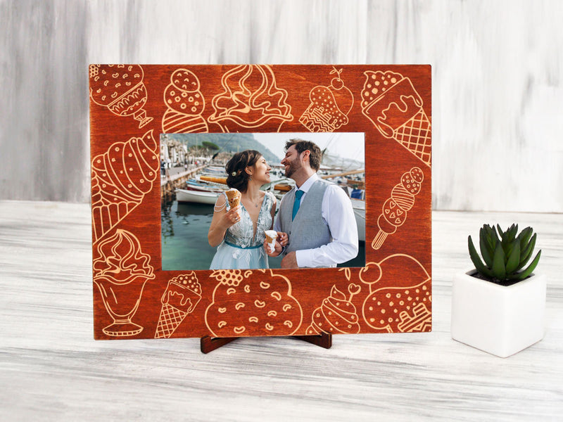 Engraved Photo Frame with Ice Cream - Best Friend Gift