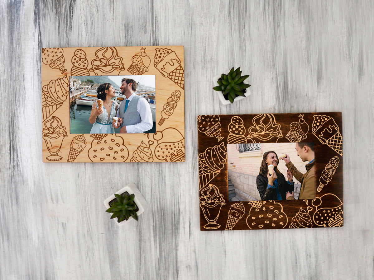 Engraved Photo Frame with Ice Cream - Best Friend Gift